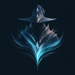Poster - Abstract Flowing Fractal Design on Dark Background