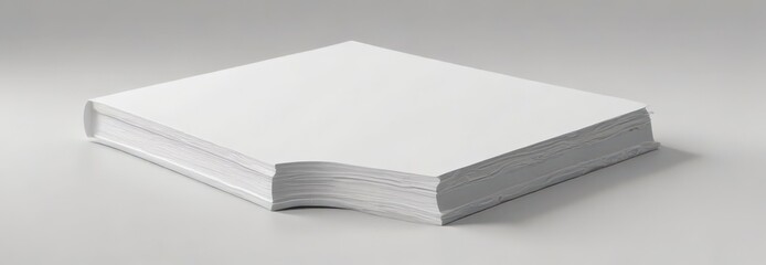 Fototapete - Blank book cover mockup, isolated white background  Ideal for publishing presentations ,  dust jacket,  texture,  branding