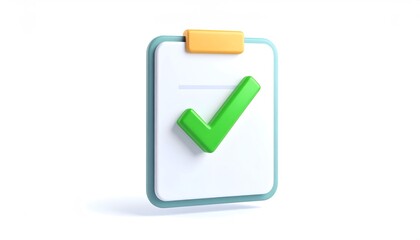 Poster - A green check mark on a clipboard symbolizes completion and success in tasks or projects