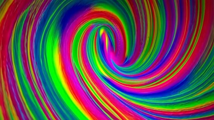 Poster - Animated abstract spiral with smoothly flowing rainbow colors, mesmerizing hypnotic swirl motion, artistic background