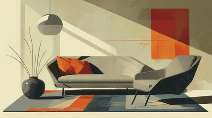 Wall Mural - stylish modern living room