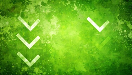 Poster - A vibrant green abstract background featuring white arrow shapes, creating a dynamic and modern visual effect