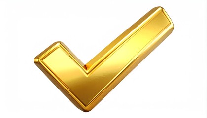 Poster - A shiny, golden checkmark icon symbolizing approval, success, or completion, often used in design and branding