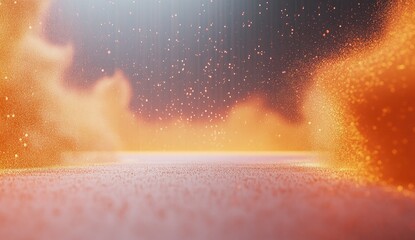 Poster - Fiery Orange Abstract Digital Stage