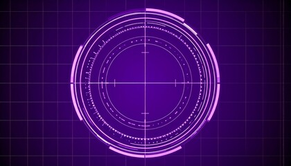 Leinwandbilder - Futuristic purple circle HUD interface element. It has a technological and advanced design with concentric circles and glowing lines.