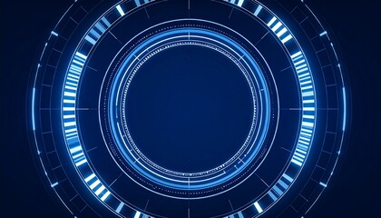 Leinwandbilder - Abstract technological circular interface with glowing blue lines.  Perfect for tech-related projects or presentations.