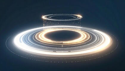 Leinwandbilder - A futuristic holographic circular interface design with bright, glowing light