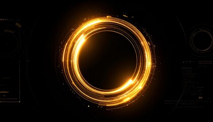 Leinwandbilder - Glowing golden ring on dark background