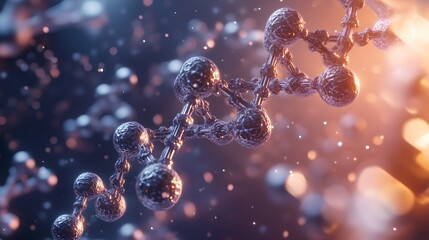Poster - Complex molecular structure in a scientific illustration.