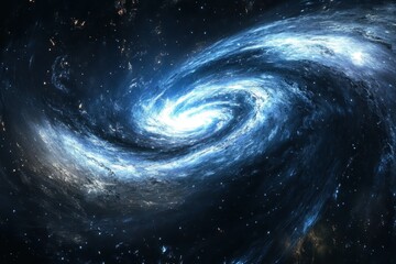 Poster - Exploring the beauty of a swirling galaxy captured in deep space at night, galaxy on space at night like black hole Photo in background live wallpaper
