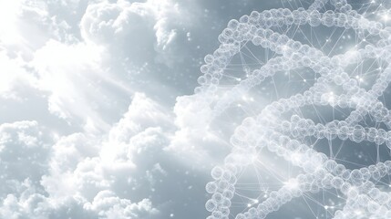 Poster - Abstract representation of dna against a light sky.