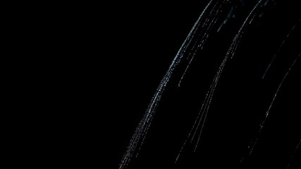 Poster - Water droplets cascading down in the darkness, creating a sense of motion and freshness with a minimalistic aesthetic
