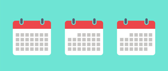 Poster - Calendar, date icon in flat style. Event reminder sign symbol