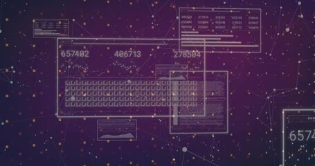 Poster - Wireframes forming grid starting keyboard graphic appearing numbers updating to visualize live data