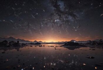 Wall Mural - Vast, inky sky ablaze with countless diamond-like stars ,  deep,  heavens,  globular cluster