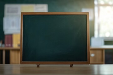 Poster - Back to school blackboard setting in a classroom for educational content creation, Back to school blackboard, Photo intro for template design concept
