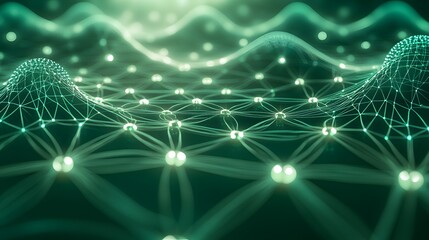 Poster - Abstract representation of interconnected nodes and pathways.