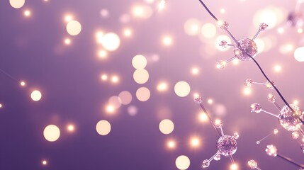 Poster - Abstract design with glowing particles and crystalline structures.