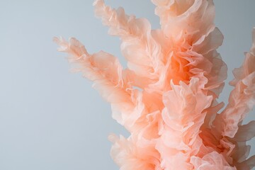 Wall Mural - Abstract, peachy-pink, flowing plumes