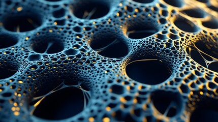 Poster - Intricate, textured surface exhibiting deep blue and gold tones.