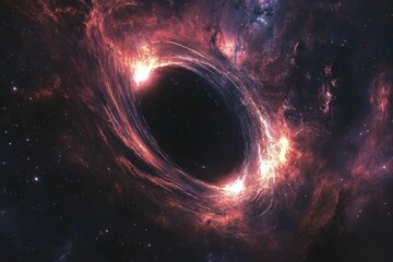 Wall Mural - exploring the beauty of a black hole in a distant galaxy with stunning cosmic details, black hole in