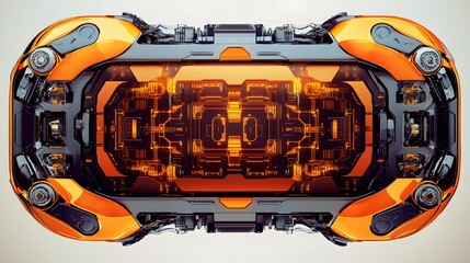 Poster - Innovative, futuristic vehicle's engine compartment.