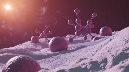 Poster - Cosmic landscape populated by unusual structures.