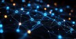 © Endri - Intricate network of glowing blue and orange nodes connected by fine lines on a dark background symbolizing digital connectivity and complex systems