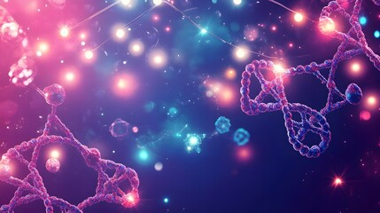 Poster - Colorful representation of molecular structures in space.