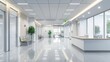 © SOEM - Reception area of an urgent care center with staff assisting patients