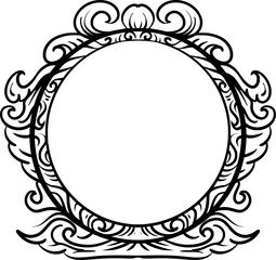 Leinwandbilder - round glass illustration design with classic ornaments