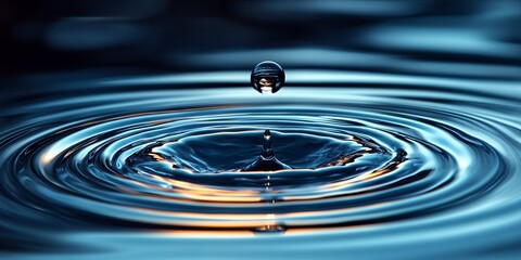 Poster - Water Droplet Impacting Still Water Creating Concentric Circles