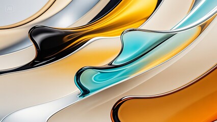 Wall Mural - abstract multicolored fluid waves background wallpaper design
