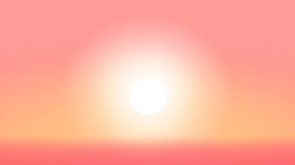 Wall Mural - Pink Sunset with Bright Sun, and Horizon.