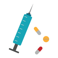 Poster - Steroids icon vector. Vector medical syringe icon,  Syringe Icon Vector. Syringe Injection and medicine and capsule Medical Icon, vector illustration.