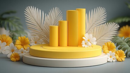 Poster - Beautifully decorated cake with a yellow top representing celebration and economic concepts of citizen cashflow parity