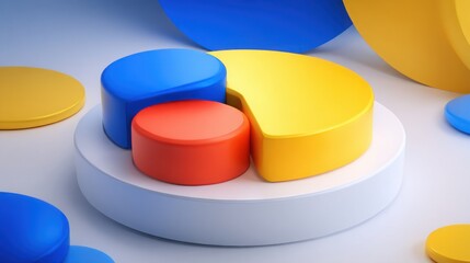 Poster - Colorful circle featuring red and blue sections symbolizing public investment transparency and accountability