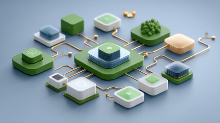 Poster - Green and white icon set representing ai-driven multi-sector recovery sequencing tools for effective economic strategies
