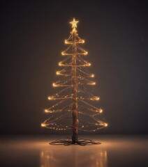 Wall Mural - Vibrant electric cable Christmas tree, glowing lights , technology, illumination, energy
