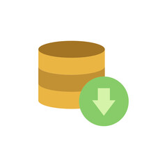 Poster - Simplified data download presentation, abstract storage illustration with clear download symbol