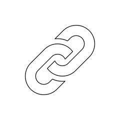 Poster - A large black outline chain symbol on the center. Illustration on transparent background