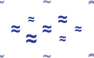 Poster - Seamless pattern of large isolated blue approximately equal symbols. The pattern is divided by a line of elements of lighter tones. Illustration on light transparent background