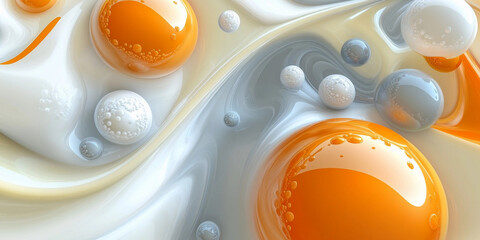 Poster - Swirling orange abstract art creates a vibrant visual wave Generative AI