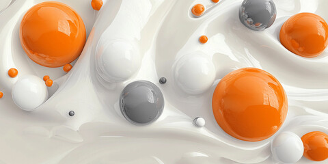 Poster - Swirling orange shapes in an abstract composition Generative AI