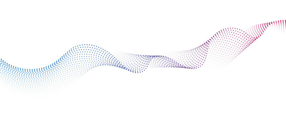Leinwandbilder - Flowing Dot Wave halftone gradient pattern on transparent background	
