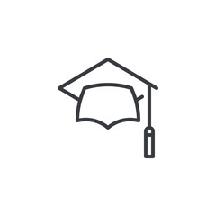 Fototapete - Graduation Cap line icon