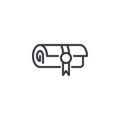 Fototapete - Diploma Scroll line icon