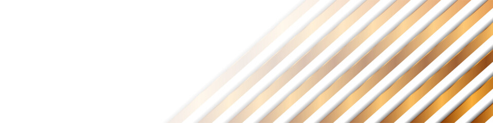 Fototapete - Luxury golden glossy stripes abstract corporate background. Geometric vector banner design