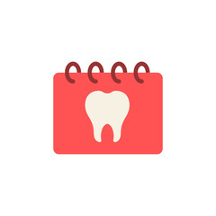 Poster - Dental appointment reminder icon with tooth silhouette on calendar page design