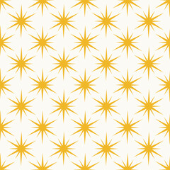 Wall Mural - star shape vector background. shiny twinkles seamless pattern. magic y2k geometric yellow sparkles i